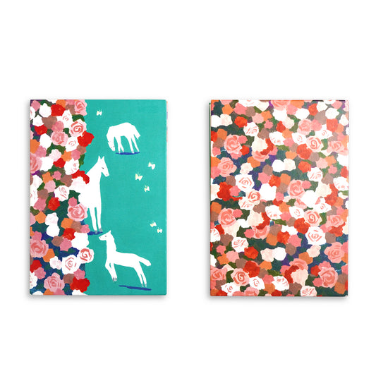 EGGNWORKS エッグンワークス ドイツ装 ARTNOTEBOOK アートノートブック [馬とバラ Horses and roses]Mayumi Sun EW0109 4573356133082