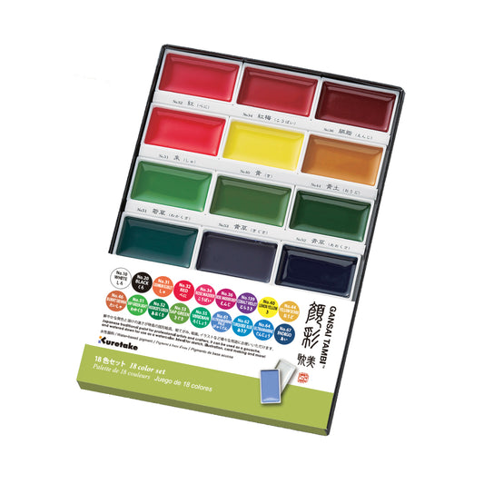 呉竹　顔彩耽美 18色セット